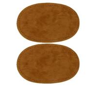 Oval Elbow Patch 2 Pieces Iron On Fabric Patches Denim Jean Oval Sew On Elbow Knee Repair Clothing Kit Sewing for Jacket Bag Clothes(Camel)