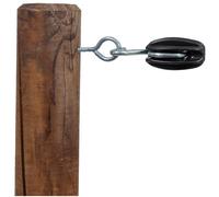 Oval electric fence insulators with hook and eye button Pulsara (x30)