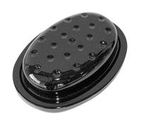 Oval Enamel Roaster Dish with Lid 33cm Black Oven Chicken Roasting Baking Tray