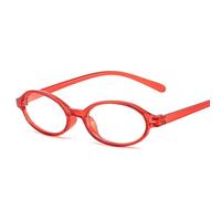 ® Oval Eyewear Frames Clear Lens Bayonetta Glasses Retro Fashion - Aesthetic Style E13140 Rkz441 (Red, One Size)