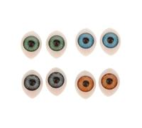 Oval Flat Back Plastic Eyes 5mm/6mm/7mm/8mm/9mm Iris for Porcelain or Reborn Dolls Making DIY Supplies Pack of 4 Pairs - 8mm 8mm