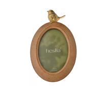 Oval Frame Resin Wood Effect Gold Bird 4" x 6" Picture Photo Frame Home Decor