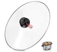 Oval Glass Crock Pot Lid 6 Quart Replacement for Hamilton Beach Slow Cooker 6 qt, Hamilton Beach Programmable Slow Cooker Replacement Parts Compatible with Hamilton Beachs Crock Pot 33665G, 1
