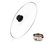 Oval Glass Lid 6 Quart Fit for Hamilton Beach 6qt Slow Cooker 33665G, Crock Pot Replacement lid, Slow Cooker Crock Pot Lid Replacement Part, 1 Pack