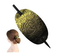 Oval Hair Stick, Ponytail Holder Stick with Secure Grip, Elegant Hair Bun Maker & Hair Slide, Oval Shape Hair Pin for Women, No-Slip Updo Hair Accessories(Gold)