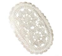 Oval Hand-Crocheted Placemats Cotton Fabric For Table Decoration And Protection Reusable Soft Touch Cover Home Use(30 * 70cm Beige)