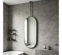 Oval Hanging Pole Ceiling Mount Mirrors, HD Vanity Make-up Mirror