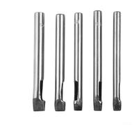 Oval Hole Punch Set, 3mm Width x 6-10mm Length Hollow Punches for Leather, Gaskets, Plastic & Rubber - 5-Piece 45# Steel DIY Tool for Belt Watch Strap Making