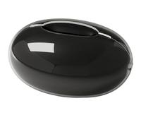 Oval Household Tissue Box, Stylish Tissue Dispenser, Magnetic Opening and Closing Tissue Box, 8.9 x 6.6 x 4.3 Inches, Suitable for Kitchen, Bedroom, Bathroom, Study Room (black, double layer)