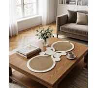 Oval Jute Table Runner 30x70 cm - Small Boho Table Runner for Dining Table, Natural Woven Rustic Farmhouse Runner for Kitchen Table Decor, Durable & Washable