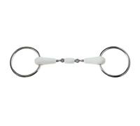 Oval link snaffle bit with flexible free ring and crusted shank for horses Weatherbeeta Korsteel Flexi