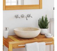 Oval Marble Sink Basin Countertop Wash Bowl Vanity Unit for Bathroom vidaXL