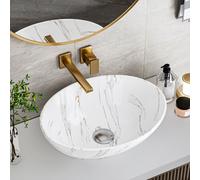 Oval Marble Vessel Bathroom Sink