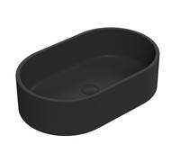 Oval Ceramic Countertop Vessel Without Overflow Matt Black 565mm Balterley Black One Size