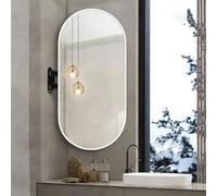 Oval Mirrors For Bathroom,Wall Mounted Swivel Corner Mirror,Hd Makeup Mirror With Metal Frame,Oval Swivel Corner Bathroom Mirrors With Bracket For Easy Installation(Silver,30x50cm)