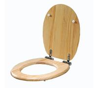 Oval Molded Wood Toilet Seat with Stainless Steel Hinges - Easy Install, Easy Clean, Slow Close, Quick Disassembly, 42.5x37cm