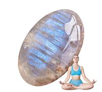 Oval Moonstone Stone - Handcrafted Polished Cabochon, Multifunctional Healing Crystal | Palm Thumb Stone for Positive Energy Balance Meditation Reiki Spiritual Wellness Mind Body Relaxation