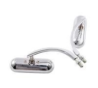Oval Motorcycle Rearview Side Mirrors 8mm 10mm For Harley Sportster XL Touring Electra Glide Dyna Low Rider Softail For HO&NDA Mirrors End Rearviews