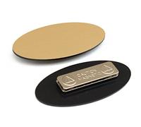 Oval Name Badge Blanks with Magnet - 10 Pack (Brushed Gold)