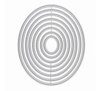 Oval Nest of 8 Thin Stitch Pattern Metal Dies, 12 cm x 10 cm Set, Card Making, Scrapbooking, Photo Albums, Stencils, Paper Crafts, G3