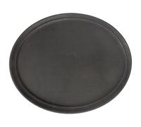 Argon Tableware Black Oval Serving Tray 79 x 66cm - Reusable Non Slip Rubberized Surface Platter for Food and Drinks - Durable Heat Resistant Stackable Tray for Bars, Restaurants and Home Use