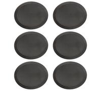 Argon Tableware Black Oval Serving Trays Pack of 6-79 x 66cm Reusable Non Slip Rubberized Surface Platter for Food and Drinks - Heat Resistant Stackable Trays for Bars, Restaurants and Home Use