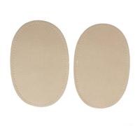 Oval on Elbow and Knee Patches Pair for Repairing Clothes, PU Fabric Applique to Conceal Holes and Extend Life of Various Apparel (Off white)