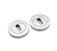 Oval or Euro Profile Escutcheon Key Hole Covers/Round Bathroom Thumb Turn Release Set (Polished Chrome, Oval Escutcheon)