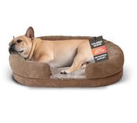 Oval Orthopedic Dog Bed with Removable Cover, Memory Foam for Puppies and Cats, Cosy and Soft Pet Bed for Crate, Washable Round Bed with Reinforced Sides, Perfect