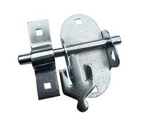 Oval Pad Gate Lock Bolt (4A) - Strong Black Pad Bolt For Wooden Gates, Shed Doors, Bright Zinc Plated 100mm (4 Inch)