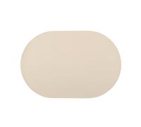 Oval Placemats Set of 4/6, Faux Leather Place Mats, Waterproof and Non-Slip Dining Table Mats for Indoor Outdoor Use(Beige,Set of 4)