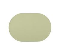 Oval Placemats Set of 4/6, Faux Leather Place Mats, Waterproof and Non-Slip Dining Table Mats for Indoor Outdoor Use(Light green,Set of 4)