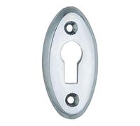 Oval Plain Escutcheon Cover Escutcheon + Screws - Polished Chrome Finish by Euroart