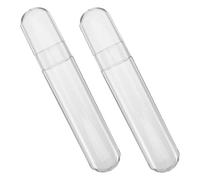 Oval Plastic Tweezer Case Storage 2pcs for Eyelash Extensions | Lightweight Organizer, Cylindrical Shape, Elegant Travel Container for Tweezers and Tools
