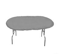 Oval Poker Table Cover Made from 420D Oxford Cloth Offering Protection Against Environmental Exposure and Drawstring Security (Grey)