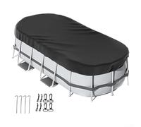 Oval Pool Cover with Accessories for Above Ground Pools Featuring Waterproof Coating and Secure Fastening to Protect Pool from Debris (18 * 33ft(12 * 18ft(366 * 549cm))