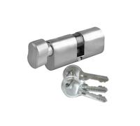 Oval Profile Cylinder and Turn 35/35 (70 mm) - Solid Brass Key & Thumb Turn Door Lock Barrel with 3 Keys - Hardware Fittings Included (Brass)