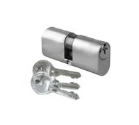 Oval Profile Cylinder - Double 35/35 (70 mm) - Solid Brass Door Lock Barrel with 3 Keys - Hardware Fittings Included (Brass)