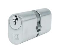 Oval Profile Double Cylinder Lock - Keyed Both Sides - High Security 5-Pin Lock Barrel - Polished Brass, Satin Chrome, or Polished Chrome - for Timber & Aluminium Doors. (Satin Chrome)
