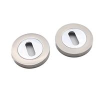 Oval Profile Round Concealed Escutcheon Keyhole Covers with Screws in Various Finishes (Dual Tone)