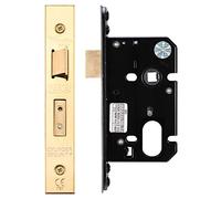 Oval Profile Sash Lock - 64mm - PVD Forend and Strike - Brass Finish