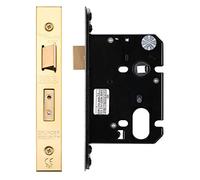 Oval Profile Sash Lock - 76mm - PVD Forend and Strike - Brass Finish