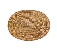 Oval Rattan Woven Placemat,Natural Jute Kitchen Dinning Table Mats, Rustic Boho Heat Resistant Non-Slip Mats