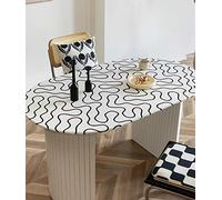 Oval/Rectangular Stretch Tablecloth Waterproof,Corner Fitted Table Cover Elastic,Table Protector Oilproof for Kitchen Dining BBQ Picnic Party