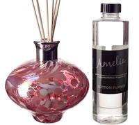 Oval Reed Diffuser Pink and White with Cotton Flower Fragrance