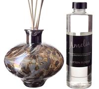 Oval Reed Diffuser Silver and White with Cotton Flower Fragrance