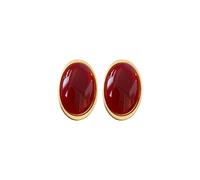 Oval Resin Earrings with Comfortable Sterlings Silver Posts Retro Inspired Portable Statement Pieces Minimalist Ear Jewelry