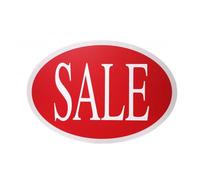 Oval SALE Double-Sided Hanging Sign - 10"x12" Red Sign for Retail Promotions, Ceiling Hanger Compatible, Eye-Catching Sale Display for Stores