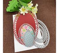 Oval Scallop Frame Metal Cutting Die Cuts, Oval Scallop Frame Stencils DIY Crafts Cards Cutting Dies Cuts for DIY Embossing Card Making Photo Decorative Paper Dies Scrapbooking
