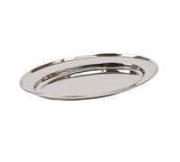 Argon Tableware 25 x 17cm Serving Platters - 6 Pack - Stainless Steel Chrome Dinner Tray Oval Plate Small Appetizer Serving Dishes for Party, Events, Table Service, Snack Platters